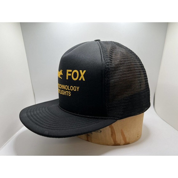 Fox Trucker Hat Black Snapback Mesh Back - Picture 3 of 6